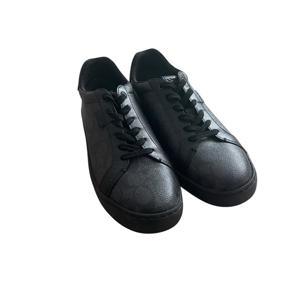 Coach Black Leather Sneakers Men Size 8 - Picture 2 of 8